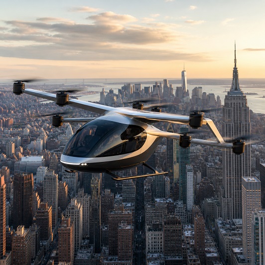 Sustainability-in-Tech : Electric Air Taxis Fly Over New York